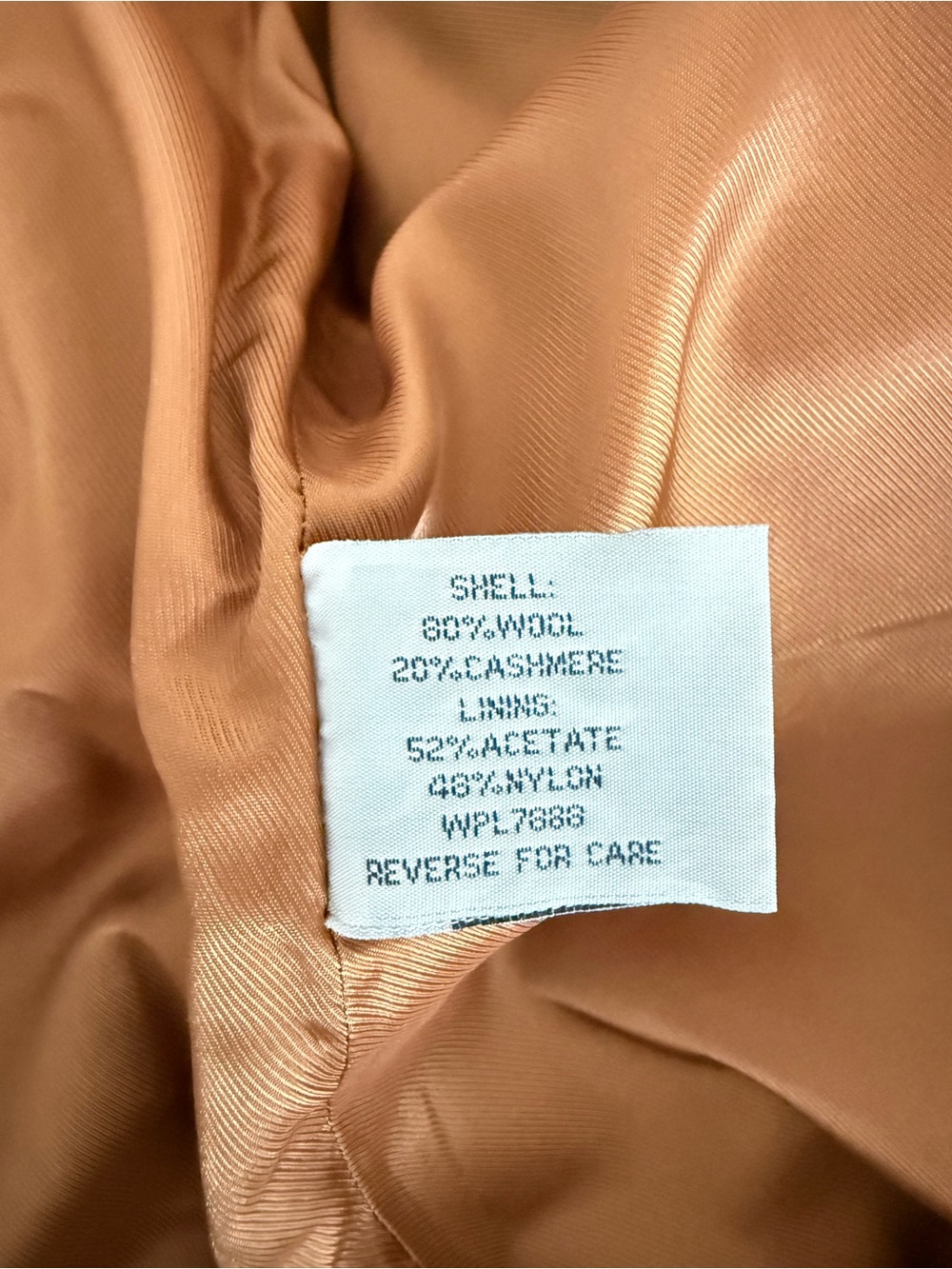 Anne Klein Camel Single-Breasted Wool-Cashmere Blend Coat - Picture 3 of 4